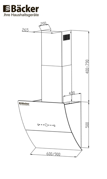 Backer AH60E-THSL200C Black Glass- фото2