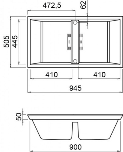 Кухонная мойка Elleci Dogma 100 Slim Black (Standard SIR)- фото2