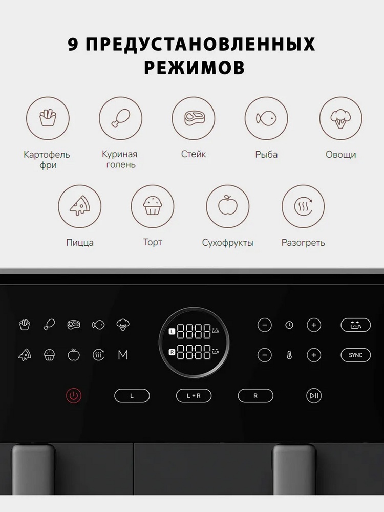 Xiaomi Dual Zone Air Fryer 10L (MAF-D1001)- фото2
